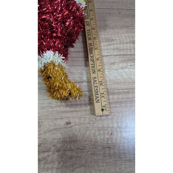 Festive Tinsel Dog With Santa Outfit Christmas Decoration - Picture 6 of 11